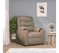 vidaXL Sillón reclinable eléctrico de cuero sintético color capuchino