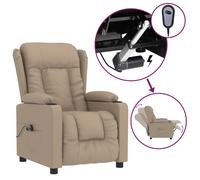 vidaXL Sillón reclinable eléctrico de cuero sintético color capuchino