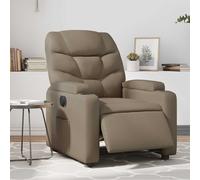 Vidaxl sillón reclinable eléctrico de cuero sintético color capuchino