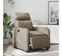Vidaxl sillón reclinable eléctrico de cuero sintético color capuchino
