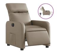 Vidaxl sillón reclinable eléctrico de cuero sintético color capuchino