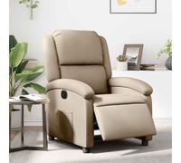 Vidaxl sillón reclinable eléctrico de cuero sintético color capuchino