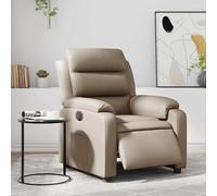 vidaXL Sillón reclinable eléctrico de cuero sintético color capuchino