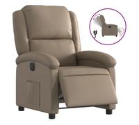 Vidaxl Sillón Reclinable Eléctrico de Cuero Sintético Negro Cappuccino