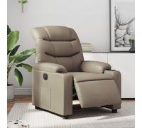 vidaXL Sillón reclinable eléctrico de cuero sintético color capuchino
