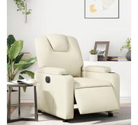 vidaXL Sillón reclinable eléctrico de cuero sintético crema