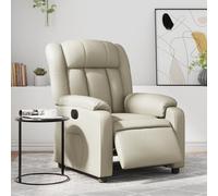 vidaXL Sillón reclinable eléctrico de cuero sintético crema