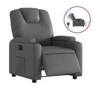 vidaXL Sillón reclinable eléctrico de cuero sintético gris