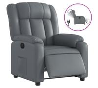 vidaXL Sillón reclinable eléctrico de cuero sintético gris