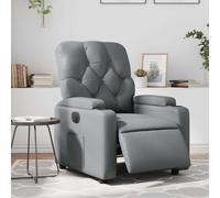 vidaXL Sillón reclinable eléctrico de cuero sintético gris