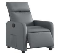 vidaXL Sillón reclinable eléctrico de Cuero sintético Gris