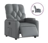 vidaXL Sillón reclinable eléctrico de cuero sintético gris