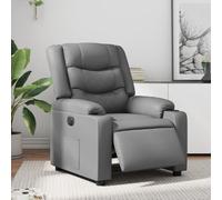 vidaXL Sillón reclinable eléctrico de cuero sintético gris