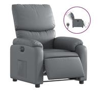 vidaXL Sillón reclinable eléctrico de cuero sintético negro/gris