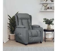 vidaXL Sillón reclinable eléctrico de cuero sintético gris