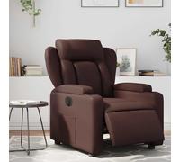 vidaXL Sillón reclinable eléctrico de cuero sintético marrón
