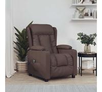 vidaXL Sillón reclinable eléctrico de cuero sintético marrón