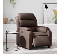 vidaXL Sillón reclinable eléctrico, color marrón, tapizado en cuero sintético