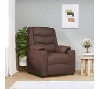 vidaXL Sillón reclinable eléctrico de cuero sintético marrón
