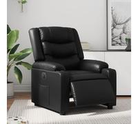 vidaXL Sillón reclinable eléctrico de cuero sintético negro