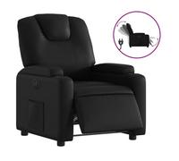 vidaXL Sillón reclinable eléctrico de cuero sintético negro