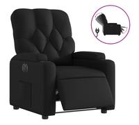 vidaXL Sillón reclinable eléctrico de cuero sintético Negro, Gris, Sillon Dormitorio Sillon Comodos Silla Relax Sillón Sofá Black
