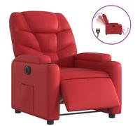 vidaXL Sillón reclinable eléctrico de cuero sintético rojo