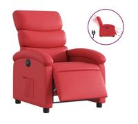 vidaXL Sillón reclinable eléctrico de cuero sintético rojo