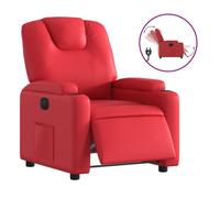 vidaXL Sillón reclinable eléctrico de cuero sintético rojo