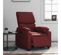 vidaXL Sillón reclinable eléctrico de cuero sintético rojo tinto