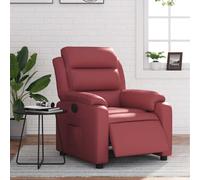 vidaXL Sillón reclinable eléctrico de cuero sintético rojo tinto