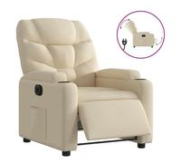 vidaXL Sillón reclinable eléctrico de tela crema