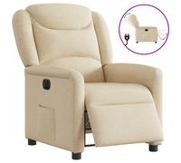vidaXL Sillón reclinable eléctrico de tela crema