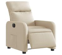 vidaXL Sillón reclinable eléctrico de Tela Crema