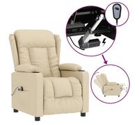 vidaXL Sillón reclinable eléctrico de tela crema
