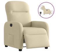 vidaXL Sillón reclinable eléctrico de tela crema