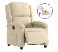 vidaXL Sillón Reclinable Eléctrico, Asiento ajustable con Respaldo y Reposabrazos, Tela Crema
