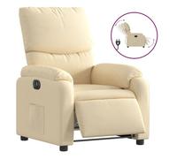vidaXL Sillón reclinable eléctrico orejero, respaldo y reposabrazos, asiento ajustable, tela crema