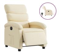 vidaXL Sillón reclinable eléctrico de tela gris claro Cream