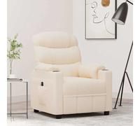 vidaXL Sillón reclinable eléctrico de tela crema