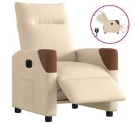 vidaXL Sillón reclinable eléctrico de tela crema