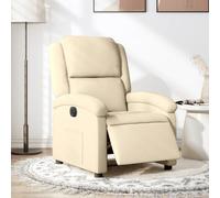 vidaXL Sillón Reclinable Eléctrico, Asiento ajustable con Respaldo y Reposabrazos, Tela Crema