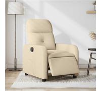 vidaXL Sillón reclinable eléctrico de tela crema
