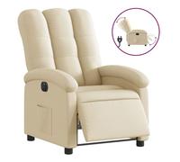 vidaXL Sillón reclinable eléctrico de tela color crema
