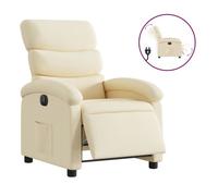 Vidaxl sillón reclinable eléctrico de tela crema