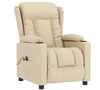 vidaXL Sillón reclinable eléctrico orejero – Regulable para TV – Tela crema