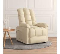 vidaXL Sillón reclinable eléctrico de tela crema