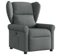 vidaXL Sillón reclinable eléctrico de tela gris oscuro