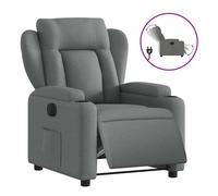 vidaXL Sillón reclinable eléctrico de tela gris oscuro