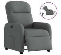 vidaXL Sillón reclinable eléctrico de tela gris oscuro